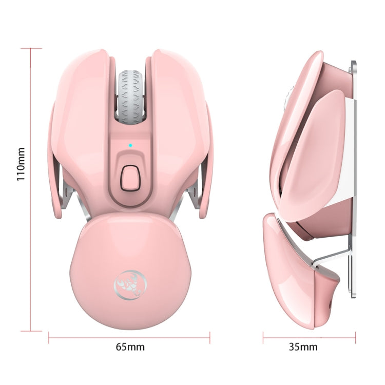 HXSJ T37 2.4GHz 1600dpi 3-modes Adjustable Wireless Mute Mouse, T37 Black, T37 Pink