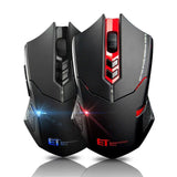 ET X-08 7-keys 2400DPI 2.4G Wireless Mute Gaming Mouse with USB Receiver & Colorful Backlight