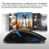 ET X-08 7-keys 2400DPI 2.4G Wireless Mute Gaming Mouse with USB Receiver & Colorful Backlight