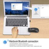 HXSJ T23 Bluetooth 5.0 + Bluetooth 3.0 + 2.4GHz Wireless Three Modes 4-Keys 1600 DPI Adjustable Ergonomics Optical Mouse, T23 Blue, T23 Black, T23 Gold