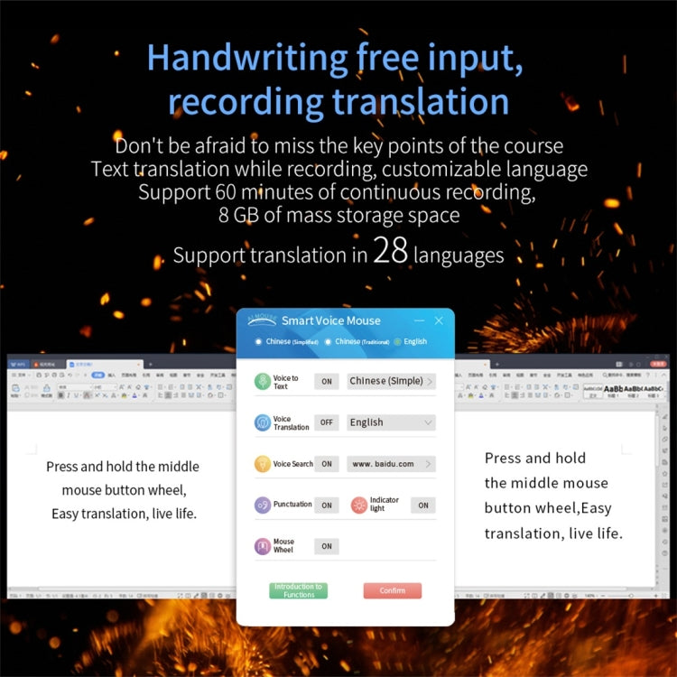 Boeleo BM01 Smart Voice Language Translation Wireless Mouse