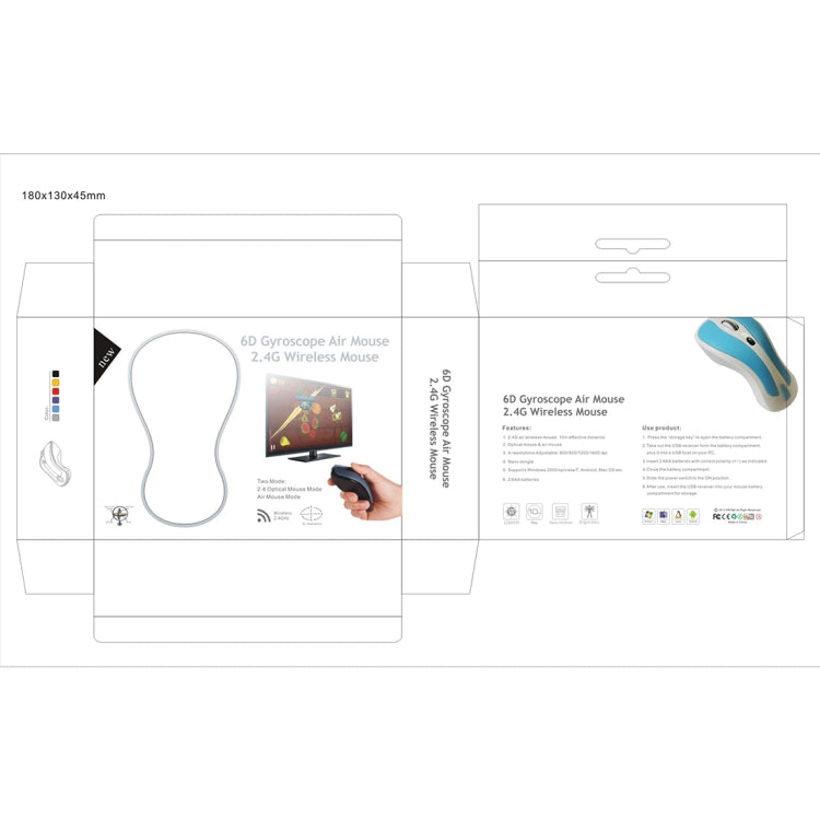 PR-01 6D Gyroscope Fly Air Mouse 2.4G USB Receiver 1600 DPI Wireless Optical Mouse for Computer PC Android Smart TV Box, KB6572GW, KB6572LB, KB6572LW, KB6572PB, KB6572PW, KB6572RB, KB6572RW, KB6572YB