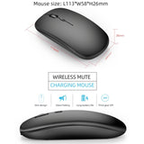 HXSJ M90 2.4GHz Ultrathin Mute Rechargeable Dual Mode Wireless Bluetooth Notebook PC Mouse