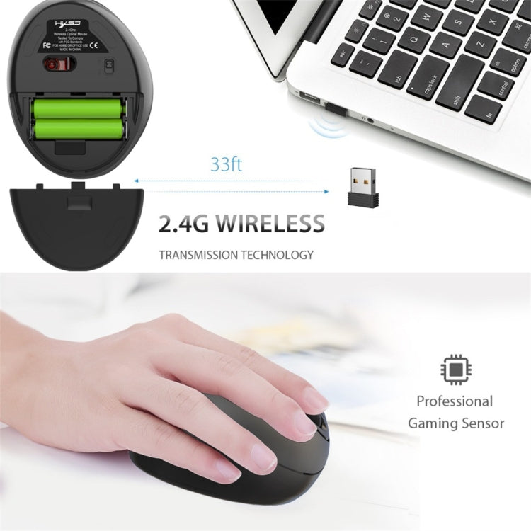 HXSJ T33 2.4GHz Ergonomic Optical Wireless Notebook PC Mouse