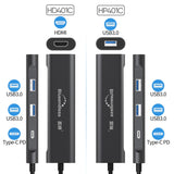 Blueendless 4 In 1 Multi-function Type-C / USB-C to HDMI + PD + Dual USB 3.0 HUB Expansion Dock, 4 In 1 HDMI + PD + Dual USB 3.0