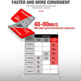 MICRODATA 128GB Class10 Red and Grey TF(Micro SD) Memory Card, 128GB