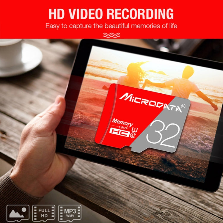 MICRODATA 128GB Class10 Red and Grey TF(Micro SD) Memory Card, 128GB