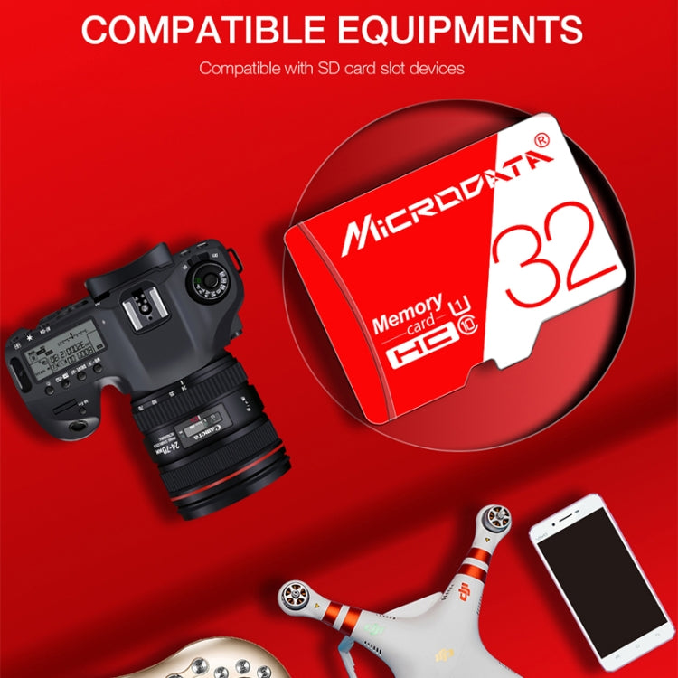 MICRODATA 16GB High Speed U1 Red and White TF(Micro SD) Memory Card, 16GB