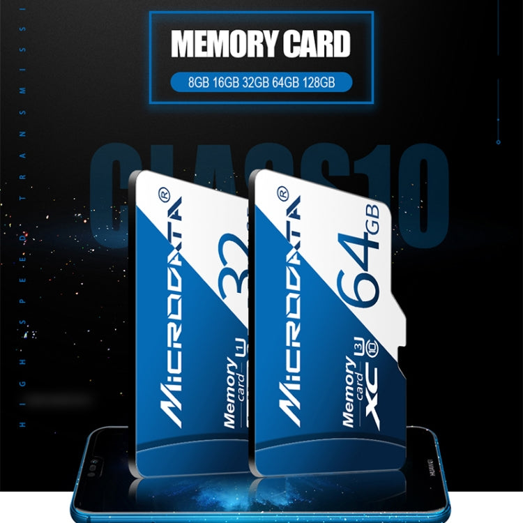 MICRODATA 128GB U3 Blue and White TF(Micro SD) Memory Card, 128GB