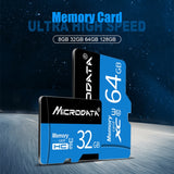 MICRODATA 16GB U1 Blue and Black TF(Micro SD) Memory Card, 16GB