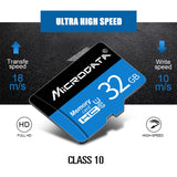 MICRODATA 16GB U1 Blue and Black TF(Micro SD) Memory Card, 16GB