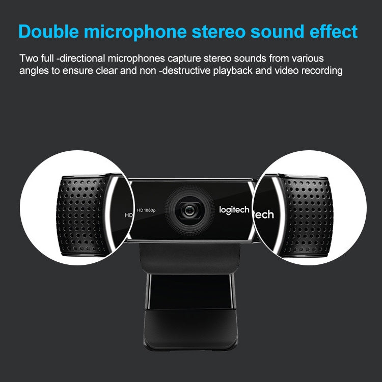 Logitech C922 Pro HD Pro Autofocus Built-in Stream Webcam 1080P Web Camera, C922 Pro