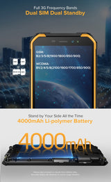 IP68/IP69K Waterproof Dustproof Shockproof, Face Identification, 4000mAh Battery, 5.0 inch Android 9.0 MTK6580A/W Quad Core up to 1.3GHz, Network: 3G, Armor X6 2GB+16GB