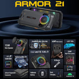 Dual Back Cameras, IP68/IP69K Waterproof Dustproof Shockproof,  Face ID & Fingerprint Identification, 6.58 inch Android 13 MediaTek Helio G99 Octa Core up to 2.2GHz, Network: 4G, OTG, NFC, Global Version with Google Play, Armor 21