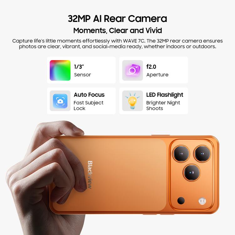 Blackview WAVE 7C, 4GB+128GB, 6.56 inch Android 16 Unisoc UMS312 Tiger T310 Quad Core, Network: 4G, OTG, 4GB+128GB