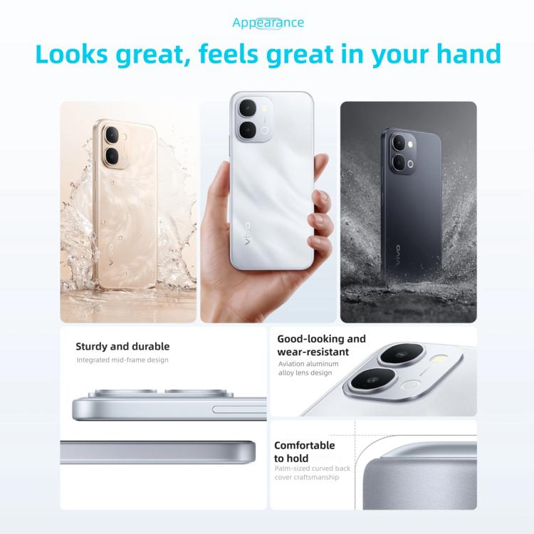 vivo Y6, 12GB+256GB, Side Fingerprint, 6.75 inch Android 16 OriginOS 6 Snapdragon 4 Gen 2 Octa Core, OTG, NFC, Network: 5G, 12GB+256GB