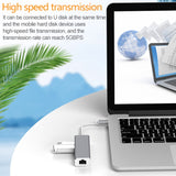 USB-C / Type-C to Gigabit Ethernet RJ45 & 3 x USB 3.0 Adapter Converter HUB, Computer External Tablet Phone Universal, Gigabit Ethernet
