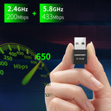 COMFAST CF-813B 650Mbps Dual-band Bluetooth Wifi USB Network Adapter, CF-813B