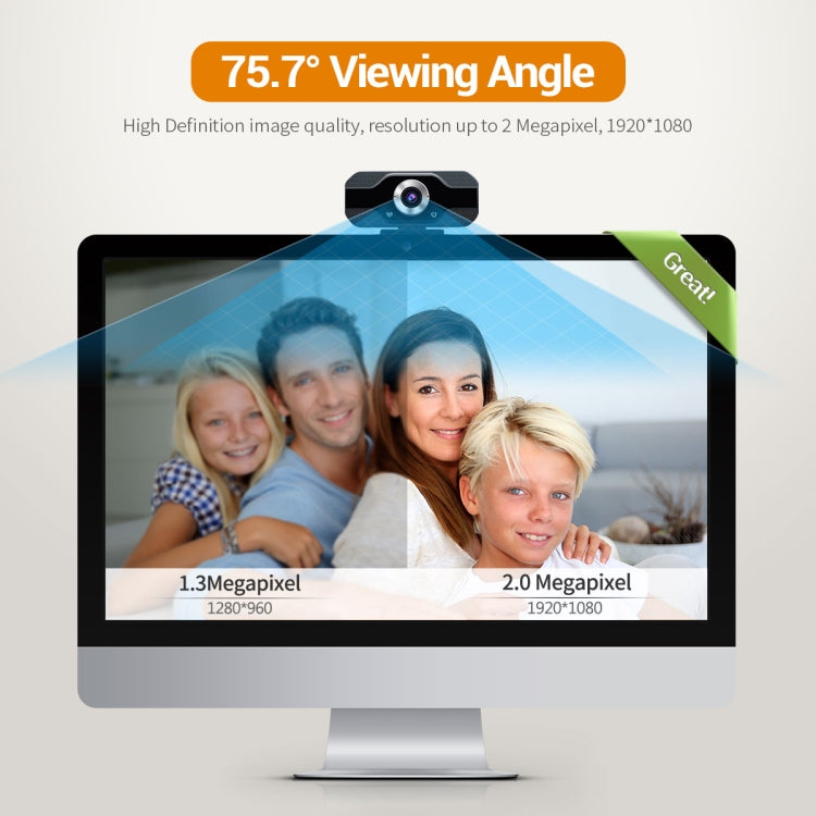 ESCAM PVR006 HD 1080P USB2.0 HD Webcam with Microphone for PC, PVR006