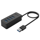 ORICO W5P-U3-100 4-Port USB 3.0 Desktop HUB with 100cm Micro USB Cable Power Supply, W5P-U3-100 Black