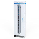 AD-059 11 in 1 USB-C / Type-C to 4K HDMI + VGA + SD / TF Card Slot + Gigabit Ethernet + 3.5mm AUX + USB-C / Type-C + 4 USB 3.0 Multifunctional Docking Station HUB, 11 in 1