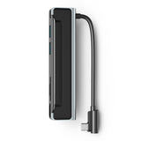 AD-065 6 in 1 USB-C / Type-C to 4K HDMI + SD / TF Card Slot + Type-C + 2 USB 3.0 Back Clip Style Multifunctional Docking Station HUB, 6 In 1 Back Clip Style