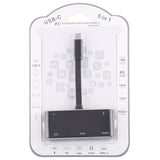 V126 UCB-C / Type-C Male to PD + HDMI + VGA + Audio + USB 3.0 Female 5 in 1 Converter, 5 in 1