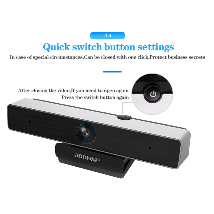aoni C90 1080P HD Business Smart Computer Camera with Microphone, C90