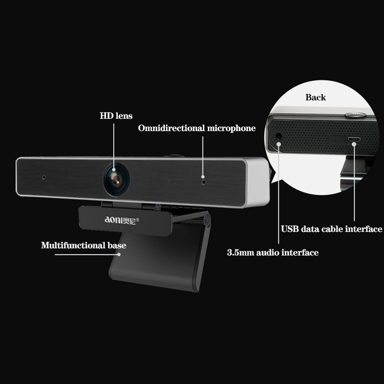aoni C90 1080P HD Business Smart Computer Camera with Microphone, C90