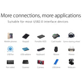 ORICO W5P-U2-100 USB 2.0 Desktop HUB with 100cm Micro USB Cable Power Supply, W5P-U2-100 Black