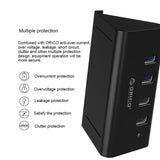 ORICO SHC-U3 ABS Material Desktop 4 Ports USB 3.0 HUB with Phone / Tablet Holder & 1m USB Cable & LED Indicator, SHC-U3