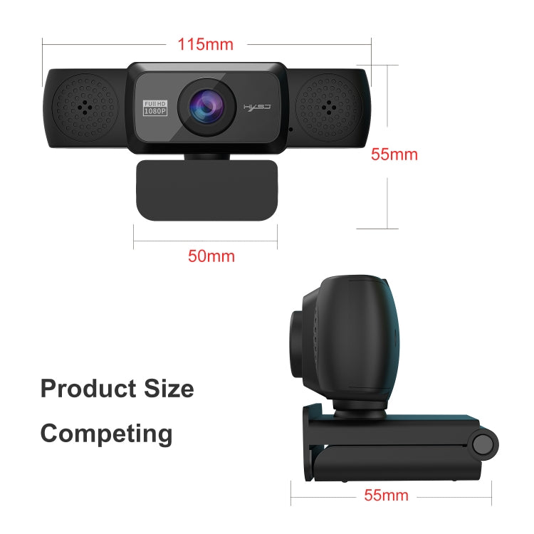 HXSJ S5 1080P Adjustable HD Video Webcam PC Camera with Microphone