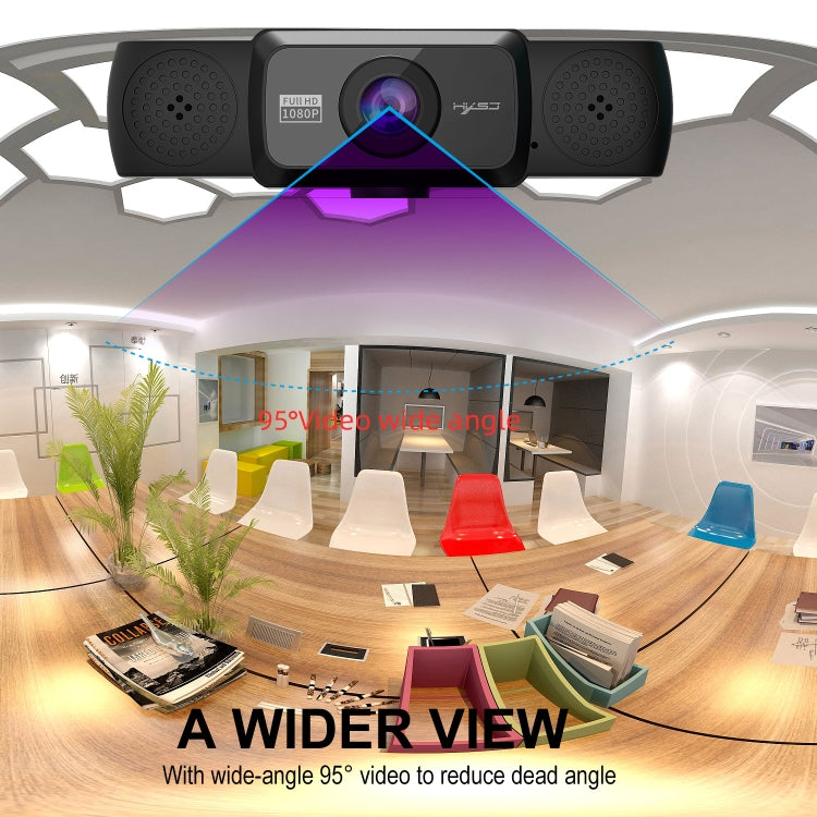 HXSJ S5 1080P Adjustable HD Video Webcam PC Camera with Microphone