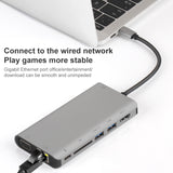 Onten 9591BD 8 in 1 USB-C / Type-C to PD USB-C / Type-C Charging + Gigabit Ethernet + Dual USB 3.0 + HDMI + VGA + SD Card Slot + 3.5mm AUX HUB, 9591BD Grey, 9591BD Silver