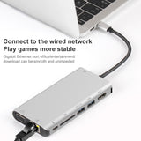 Onten 9591BD 8 in 1 USB-C / Type-C to PD USB-C / Type-C Charging + Gigabit Ethernet + Dual USB 3.0 + HDMI + VGA + SD Card Slot + 3.5mm AUX HUB, 9591BD Silver, 9591BD Grey