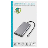 Onten 9591BD 8 in 1 USB-C / Type-C to PD USB-C / Type-C Charging + Gigabit Ethernet + Dual USB 3.0 + HDMI + VGA + SD Card Slot + 3.5mm AUX HUB, 9591BD Silver, 9591BD Grey