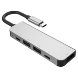 5 in 1 HDMI + USB x 2 + PD x 2 to USB-C / Type-C HUB Adapter, HDMI + USB x 2 + PD x 2