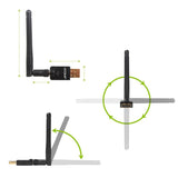 EDUP EP-DB1607 600Mbps 2.4GHz & 5GHz Dual Band Wireless Wifi USB 2.0 Ethernet Adapter Network Card, EP-DB1607