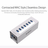 ORICO A3H7 Aluminum High Speed 7 Ports USB 3.0 HUB with 12V/2.5A Power Supply for Laptops, 7 Ports (Silver), 7 Ports (Black)