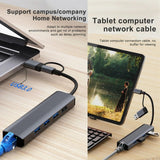 BYL-2208TU 5 in 2 USB + USB-C / Type-C to USB Multifunctional Docking Station HUB Adapter, BYL-2208