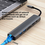 BYL-2303 7 in 1 USB-C / Type-C to USB Multifunctional Docking Station HUB Adapter, BYL-2303