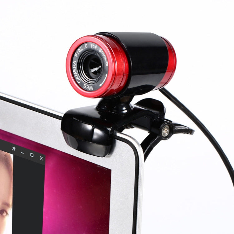 HXSJ A860 30fps 480P HD Webcam for Desktop / Laptop, with 10m Sound Absorbing Microphone, Length: 1.4m, A860 Black, A860 Grey, A860 Blue, A860 Red, A860 Red + Black