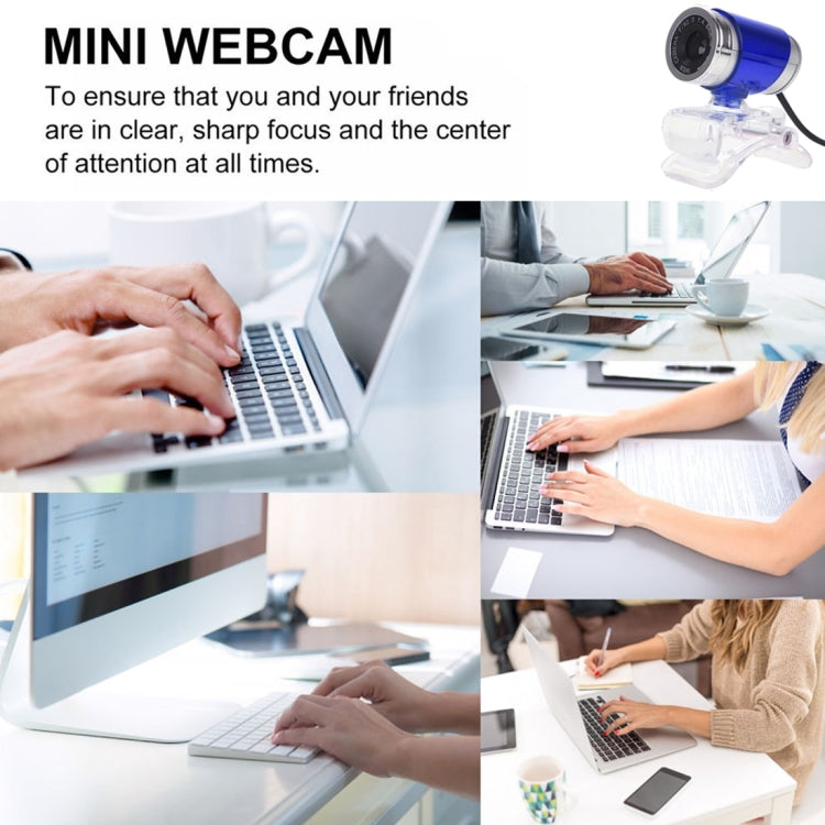 HXSJ A860 30fps 480P HD Webcam for Desktop / Laptop, with 10m Sound Absorbing Microphone, Length: 1.4m, A860 Black, A860 Grey, A860 Blue, A860 Red, A860 Red + Black
