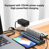 11 in 1 USB 3.0 HUB Splitter with Independent Switch & 12V 4A Power Supply, 11 USB 3.0