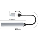 V253B 5 in 1 USB + USB-C/Type-C to USB Multifunctional Docking Station HUB Adapter, V253B