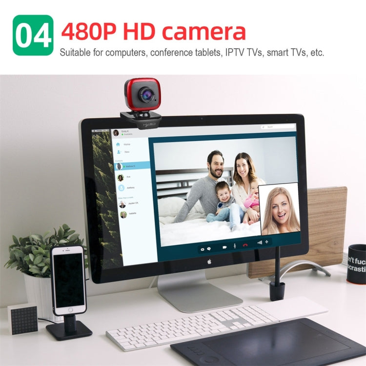 HXSJ A849 480P Adjustable 360 Degree HD Video Webcam PC Camera with Microphone