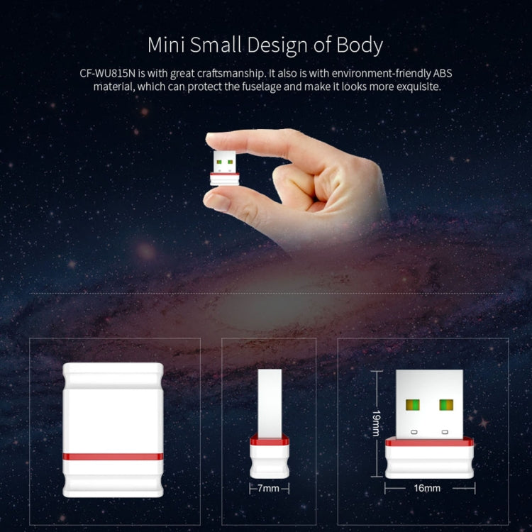 COMFAST CF-WU815N 150Mbps Mini Wireless USB 2.0 Free Driver WiFi Adapter External Network Card, CF-WU815N