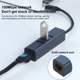 RDS 6307-3 USB-C / Type-C to USB3.0 + Dual USB2.0 + RJ45 4 in 1 HUB Adapter, 6307-3