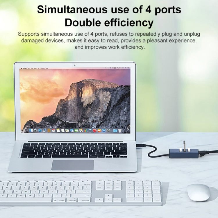 RDS 6307-4 USB-C / Type-C to USB3.0 + Triple USB2.0 4 in 1 HUB Adapter, 6307-4