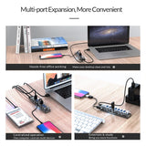 ORICO F7U 7 x USB 3.0 Ports 5Gbps Fast Transmission Desktop HUB with Blue LED Indicator Light, 7 Ports